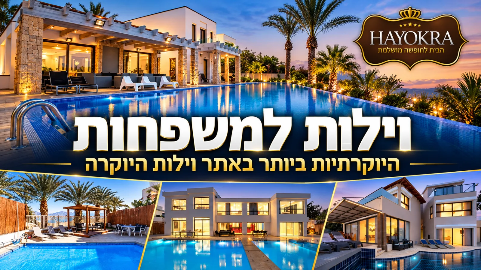 וילה למשפחות עם בריכה פרטית ומרחב משותף
