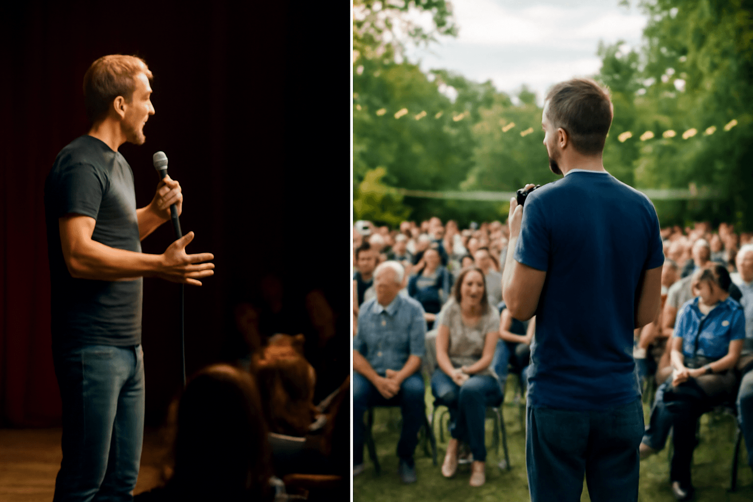 הופעת סטנד אפ באולם סגור או במקום פתוח - יצאנו לבדוק