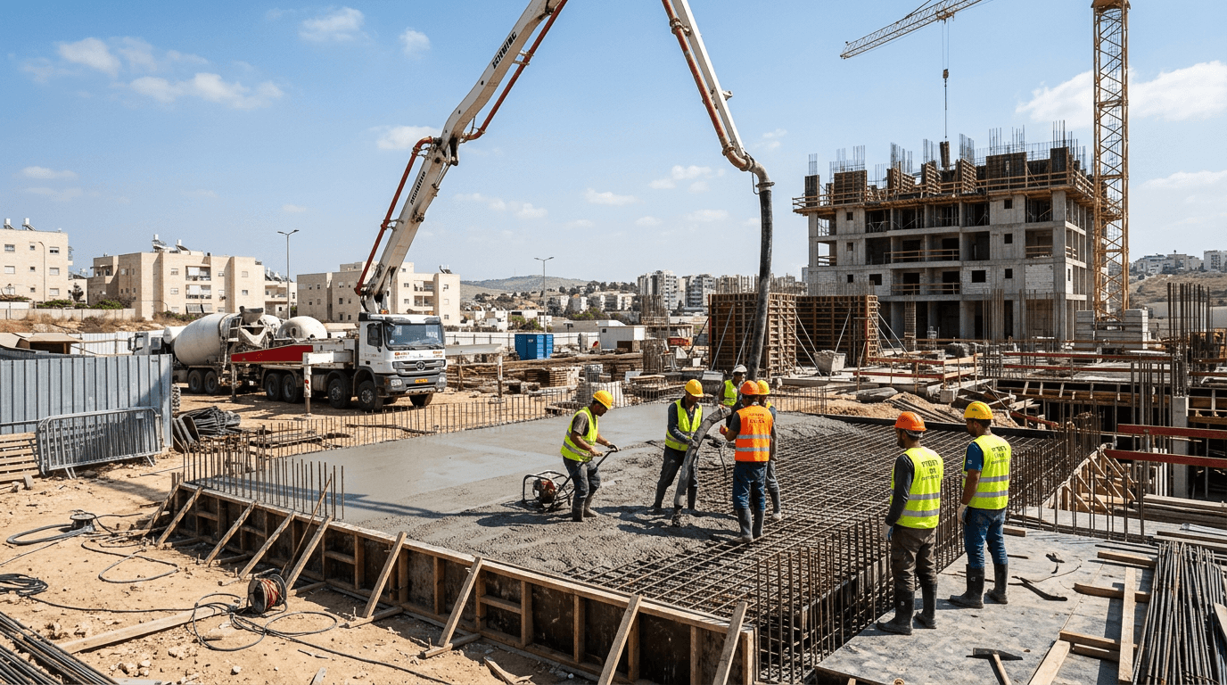 ריצוף חוץ וגינה בבטון