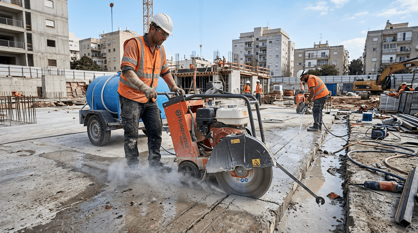 ניסור בטון ידני