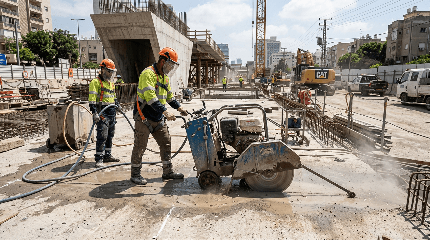 ניסור בטון לצורך פתיחת חלון בקיר חיצוני