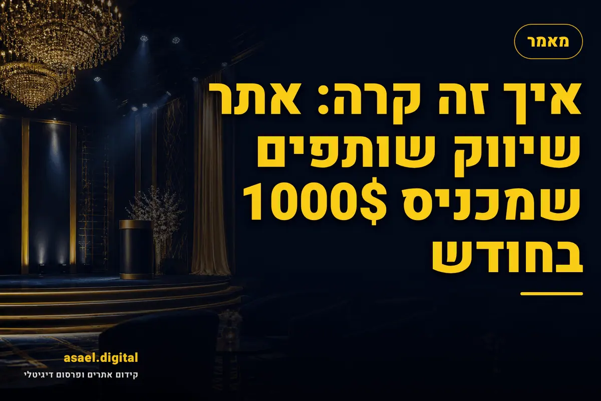איך זה קרה: אתר שיווק שותפים שמכניס 1000$ בחודש