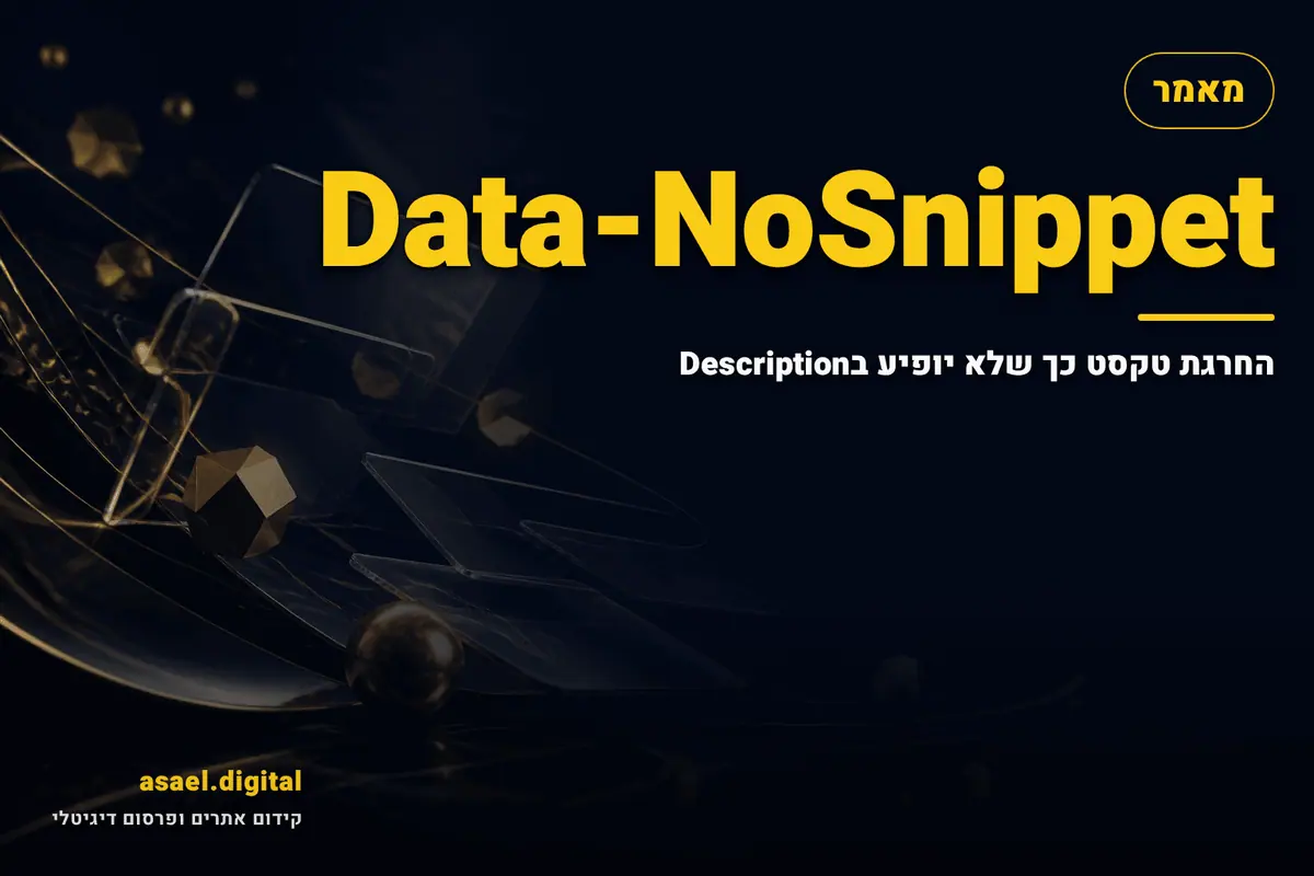 Data-NoSnippet – החרגת טקסט כך שלא יופיע בDescription