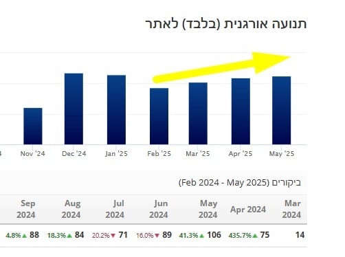 התרחבות התנועה שמגיעה מחיפוש — מאי 2025