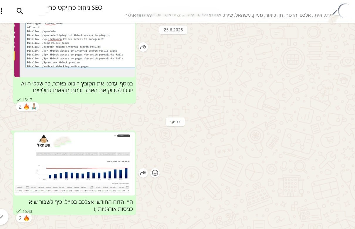 תוצאת החודש כפי שסוכמה בשיחה — יוני 2025