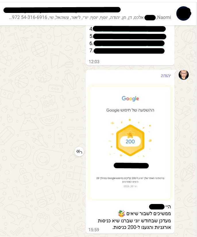 שיא של 200 כניסות אורגניות ביוני — 30 ביוני 2026