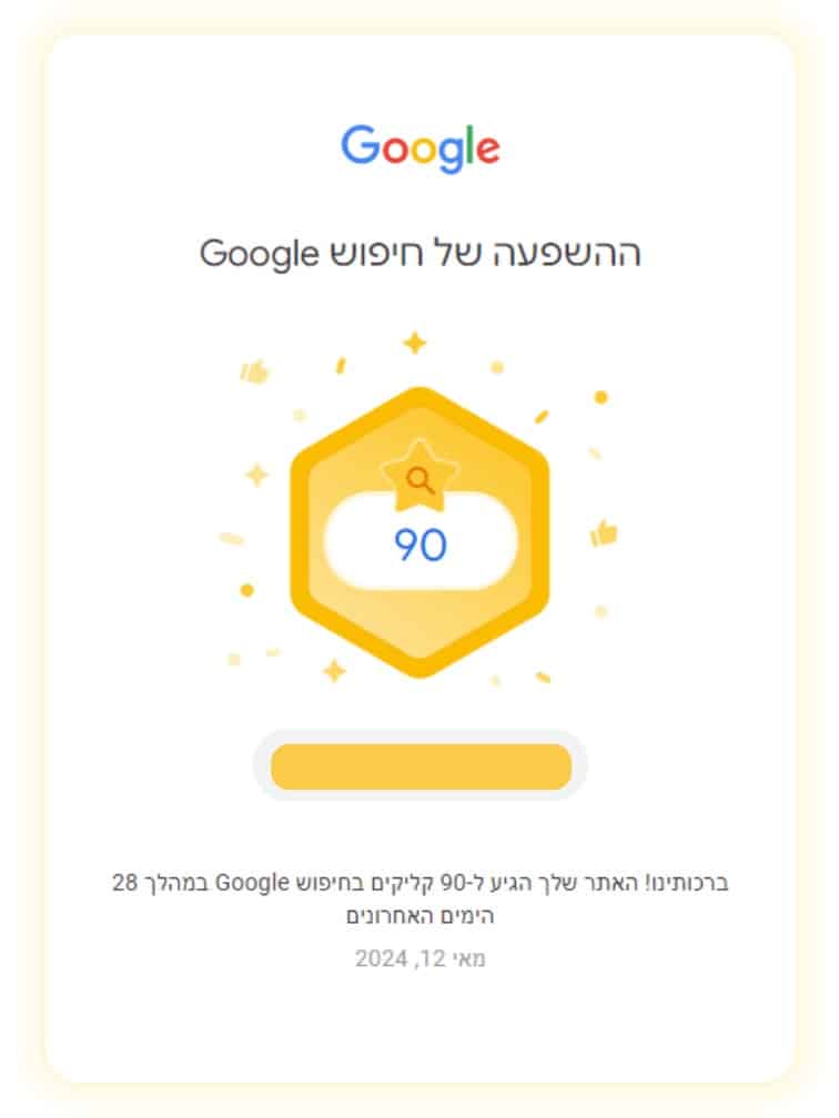 Google Search Impact: 90 קליקים — אפריל 2024