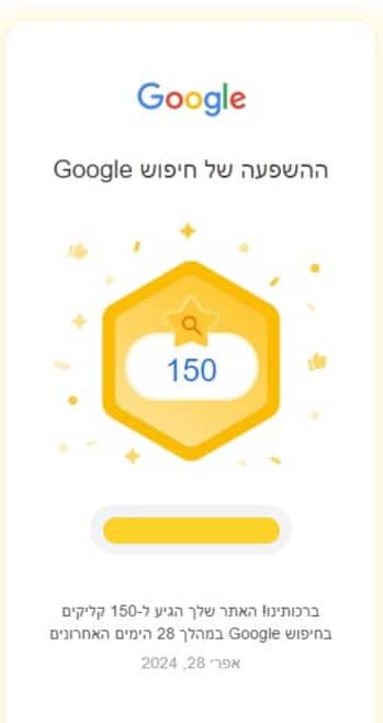 Google Search Impact: 150 קליקים — אפריל 2024