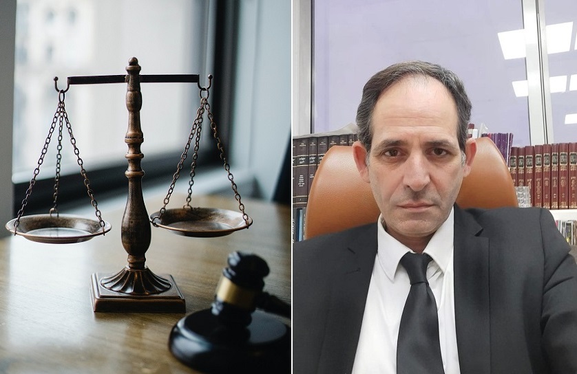 תמונה מתוך המאמר: דיוקן במשרד לצד מאזני צדק ופטיש שופט