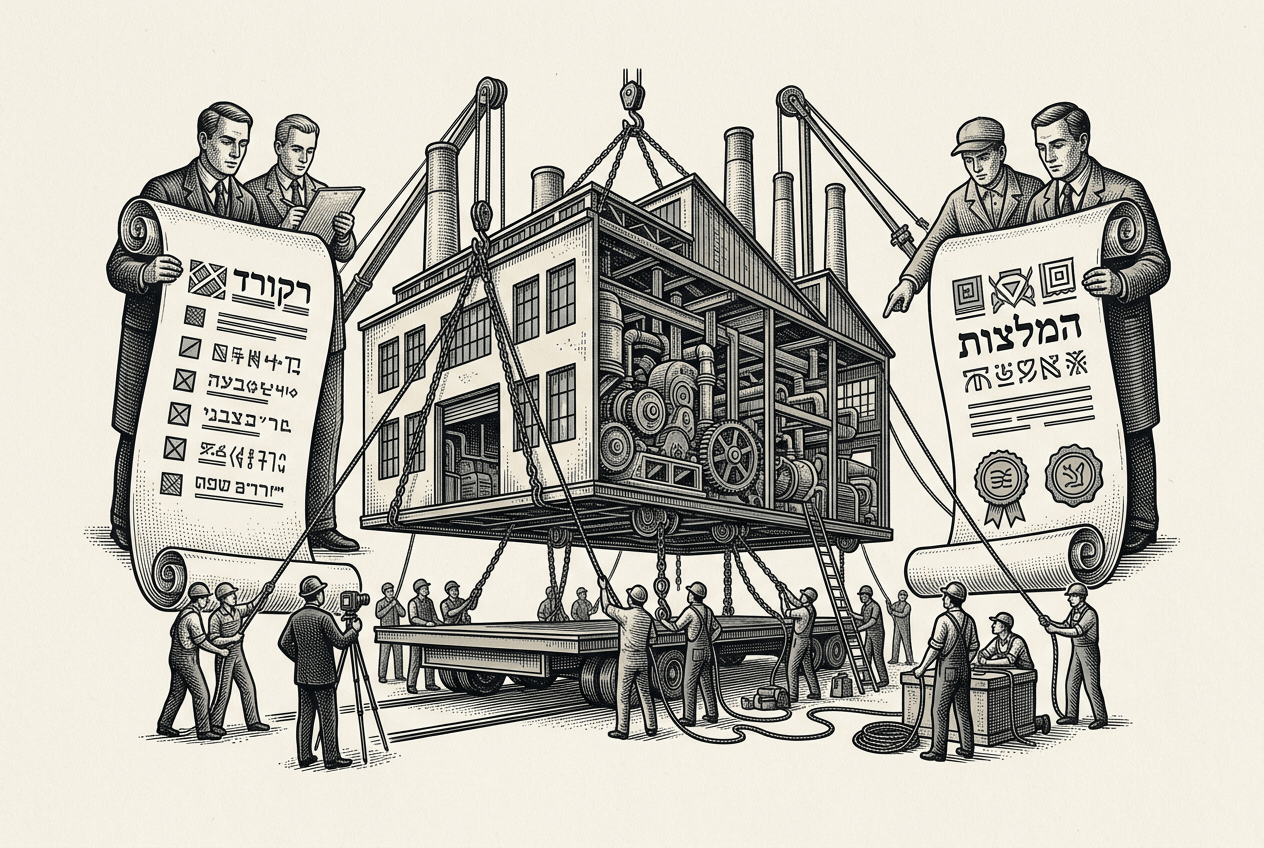 איור נלווה לכתבה: העברת מפעלים – רק עם רקורד ורק עם המלצות
