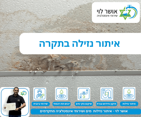 איתור נזילה בתקרה