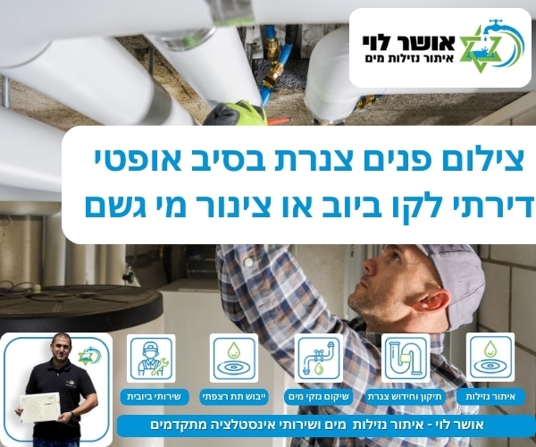 צילום פנים צנרת בסיב אופטי דירתי לקו ביוב או צינור מי גשם