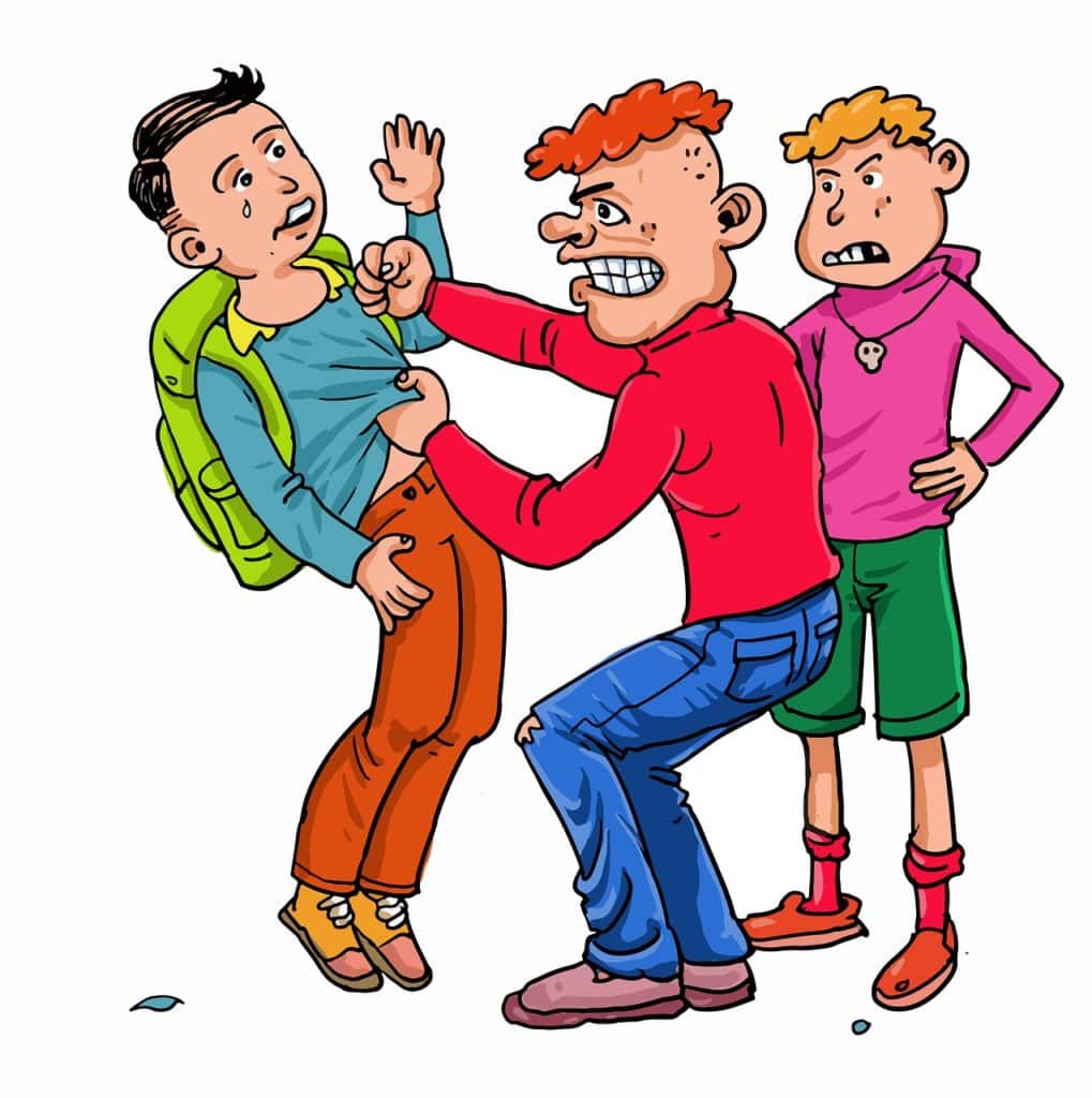שני נערים מציקים לתלמיד