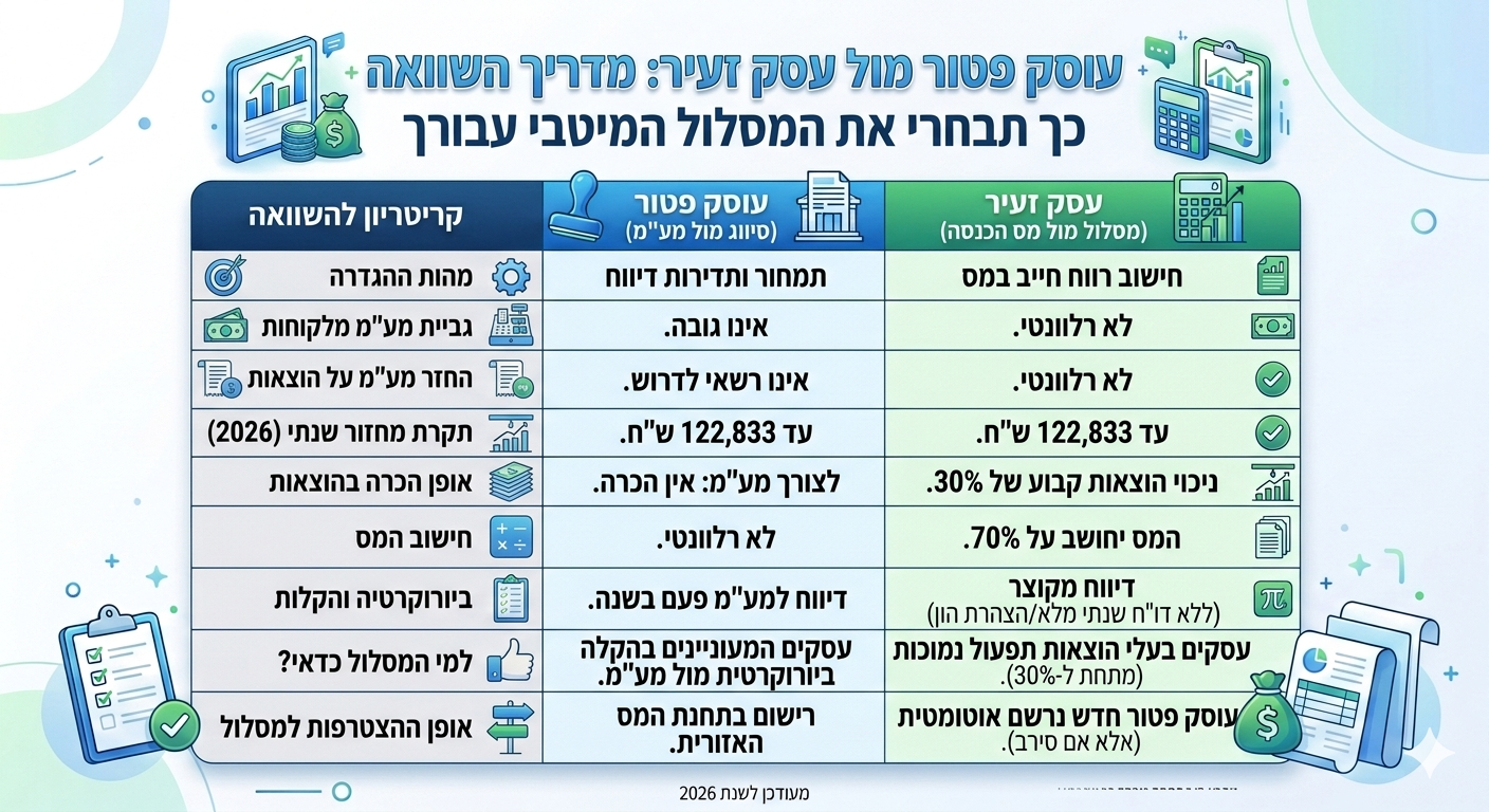 עוסק פטור או עוסק זעיר? ההבדלים שחייבים להכיר לפני שפותחים תיק